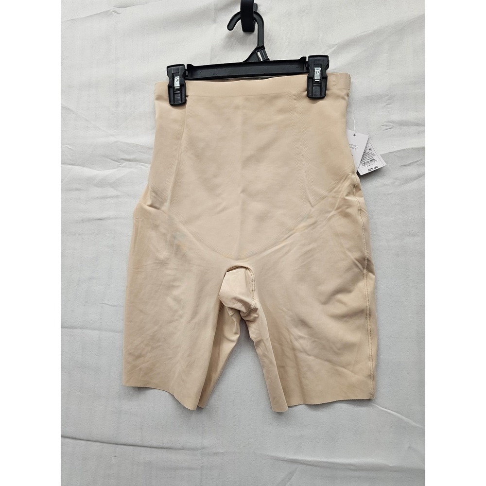 Auden Womens High Waisted Shapewear Shorts Soft Beige Size L NWT F16671104